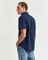 Gant Kurzarmhemd Regular Fit Popeline Hemd blau (marine)