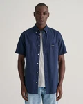 Gant Kurzarmhemd Regular Fit Popeline Hemd blau (marine)