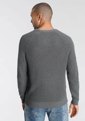 Bruno Banani Rundhalspullover Dunkelgrau/Grau/Khaki/Braun