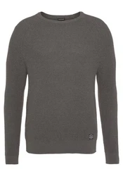 Bruno Banani Rundhalspullover Dunkelgrau/Grau/Khaki/Braun
