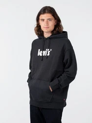 LEVI'S Sweatshirt Relaxed Graphic Hoodie schwarz / wei