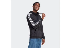adidas Sportswear Kapuzensweatshirt ESSENTIALS 3STREIFEN HOODIE Schwarz/Hellblau