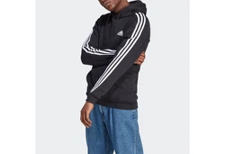 adidas Sportswear Kapuzensweatshirt ESSENTIALS 3STREIFEN HOODIE Schwarz/Hellblau