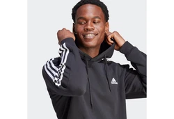adidas Sportswear Kapuzensweatshirt ESSENTIALS 3STREIFEN HOODIE Schwarz/Hellblau