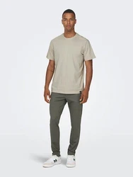 ONLY & SONS Chinohose ONSMARK SLIM HERRINGBONE PANT NOOS Dunkelgrün/Khaki