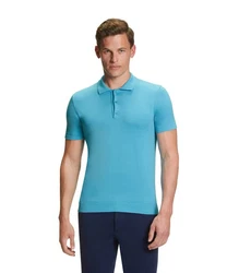 FALKE Poloshirt aus Bio-Baumwolle Blau/Dunkelblau/Hellblau
