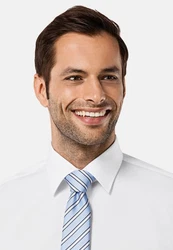 Vincenzo Boretti Businesshemd gerader Schnitt Weiß/Creme/Blau/Hellblau