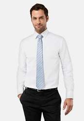 Vincenzo Boretti Businesshemd gerader Schnitt Weiß/Creme/Blau/Hellblau