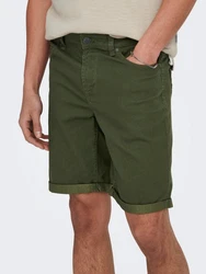ONLY & SONS Chinoshorts Ply (1-tlg) Dunkelgrün/Khaki/Grün