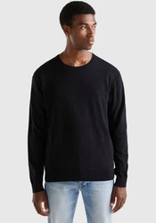 United Colors of Benetton Rundhalspullover im Look Schwarz