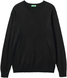 United Colors of Benetton Rundhalspullover im Look Schwarz