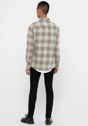 ONLY & SONS Karohemd ONSGUDMUND LS CHECKED SHIRT (4628) Beige/Grau/Khaki/Hellgrau/Weiß