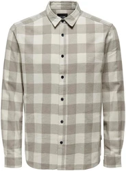 ONLY & SONS Karohemd ONSGUDMUND LS CHECKED SHIRT (4628) Beige/Grau/Khaki/Hellgrau/Weiß