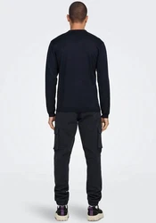 ONLY & SONS Polokragenpullover ONSWYLER LIFE REG 14 LS POLO KNIT Dunkelblau/Blau