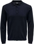 ONLY & SONS Polokragenpullover ONSWYLER LIFE REG 14 LS POLO KNIT Dunkelblau/Blau