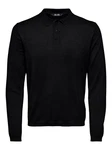 ONLY & SONS Polokragenpullover ONSWYLER LIFE REG 14 LS POLO KNIT Schwarz