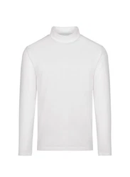 Trigema Longsleeve Shirt mit Stehkragen weiß