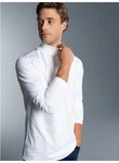 Trigema Longsleeve Shirt mit Stehkragen weiß