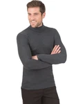 Trigema Rollkragenshirt grau/anthrazit/melange