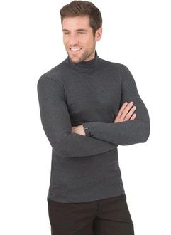 Trigema Rollkragenshirt grau/anthrazit/melange