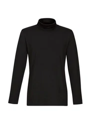Trigema Rollkragenshirt Schwarz/Dunkelblau