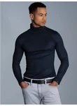 Trigema Rollkragenshirt Dunkelblau/Schwarz