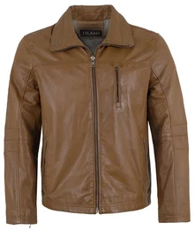 Lederjacke Ilmo - Herren Lederjacke Lammnappa hellbraun