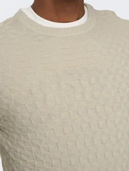 ONLY & SONS Rundhalspullover Kalle Beige (6742)