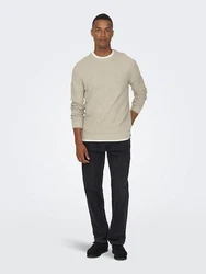 ONLY & SONS Rundhalspullover Kalle Beige (6742)