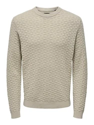 ONLY & SONS Rundhalspullover Kalle Beige (6742)