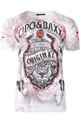 Cipo & Baxx Print-Shirt BA-CT772 Ghost Rider Style Totenkopf Wei (BA-CT772)