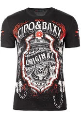 Cipo & Baxx Print-Shirt BA-CT772 Ghost Rider Style Totenkopf Schwarz (BA-CT772)