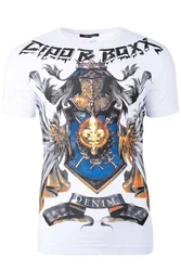 Cipo & Baxx Print-Shirt Cooles Kurzarm T-Shirt BA-CT743 Weiß