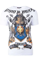 Cipo & Baxx Print-Shirt Cooles Kurzarm T-Shirt BA-CT743 Weiß