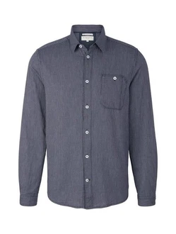 TOM TAILOR Langarmhemd T-Shirt Structured Shirt Hellblau/Dunkelblau/Blau/Grau TOM TAILOR Langarmhemd T-Shirt Structured Shirt Hellblau/Dunkelblau/Blau/Grau