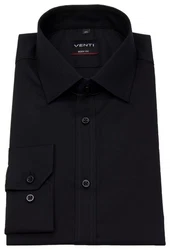 VENTI Businesshemd Body Stretch stark tailliert Kentkragen uni Schwarz/Lila/Dunkelblau/Rot/Dunkelbraun