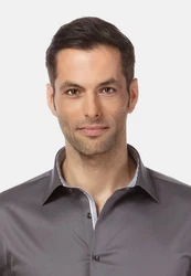 Vincenzo Boretti Businesshemd gerader Schnitt bgelfrei Dunkelgrau/Grau/Braun
