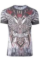 Print-Shirt Aufflliges Kurzarm T-Shirt BA-CT746 mit Coolem Wings Kreuz Print