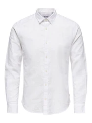 ONLY & SONS Langarmhemd Caiden Weiß/Dunkelblau/Schwarz