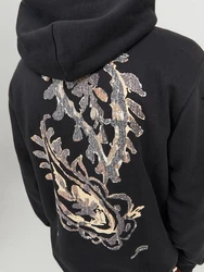 Jack & Jones Hoodie JORGRACIA GRAPHIC SWEAT HOOD Schwarz/Creme