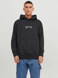 Jack & Jones Hoodie JORGRACIA GRAPHIC SWEAT HOOD Schwarz/Creme