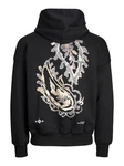 Jack & Jones Hoodie JORGRACIA GRAPHIC SWEAT HOOD Schwarz/Creme