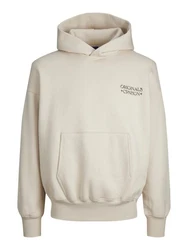 Jack & Jones Hoodie JORGRACIA GRAPHIC SWEAT HOOD Khaki/Beige/Braun/Creme/Grau