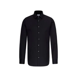 Seidensticker Herren Shaped Bügelfrei Kent Langarm Business Shirt Dunkelblau/Schwarz