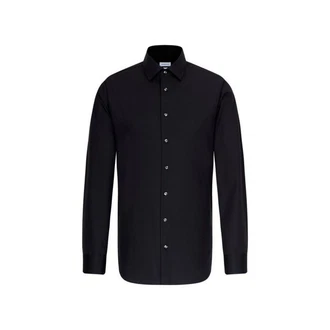 Seidensticker Herren Shaped Bügelfrei Kent Langarm Business Shirt Dunkelblau/Schwarz