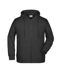 James & Nicholson Hoodie JN 8026 Kapuzen Sweatjacke Schwarz/Dunkelgrau/Grau