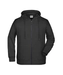 James & Nicholson Hoodie JN 8026 Kapuzen Sweatjacke Schwarz/Dunkelgrau/Grau