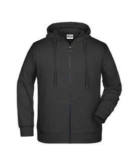 James & Nicholson Hoodie JN 8026 Kapuzen Sweatjacke Schwarz/Dunkelgrau/Grau