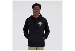 New Balance NB Essentials Hoodie Schwarz/Dunkelblau/Hellblau