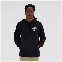 New Balance NB Essentials Hoodie Schwarz/Dunkelblau/Hellblau